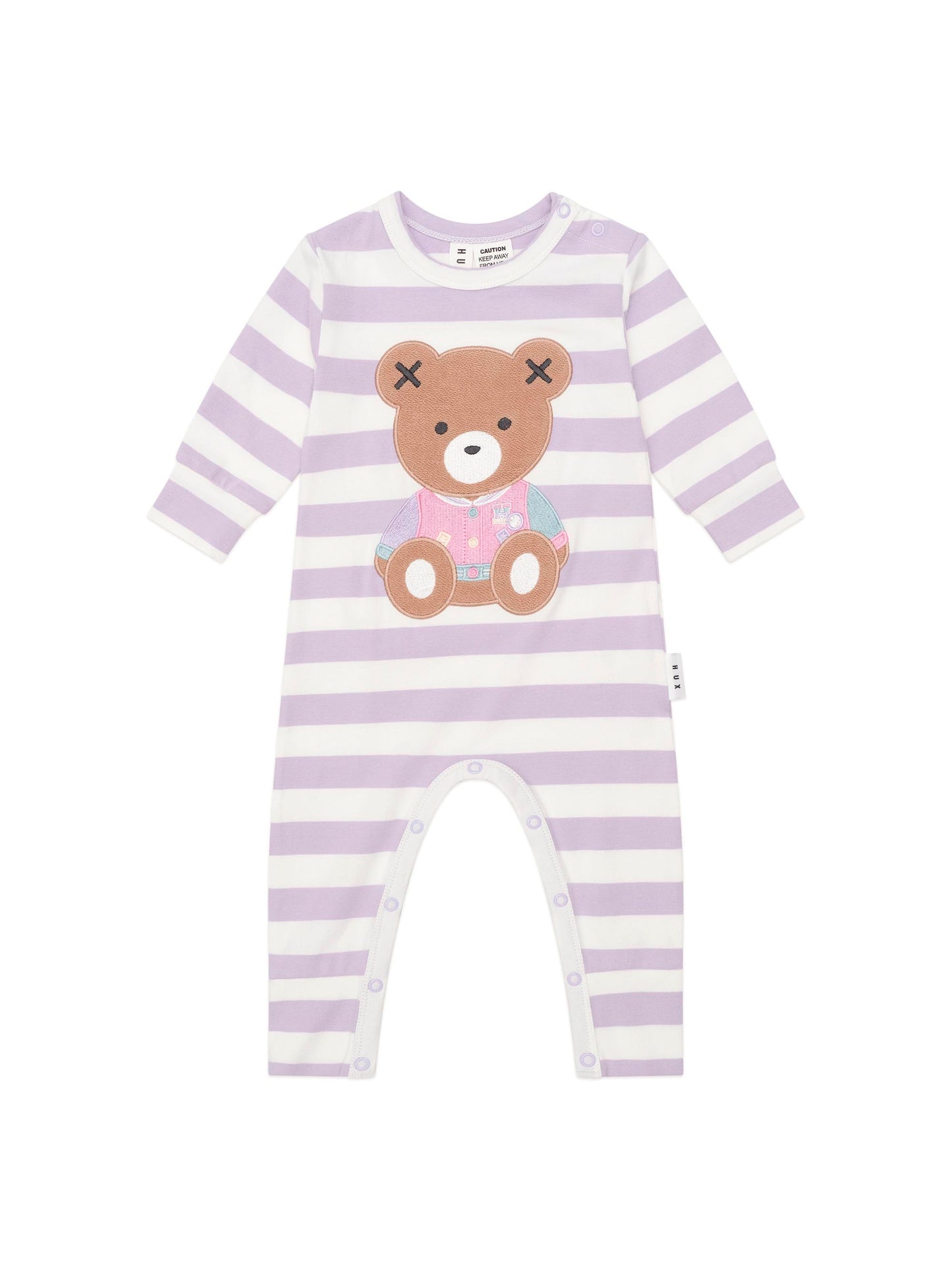 Huxbaby College Hux Romper Orchid Stripe