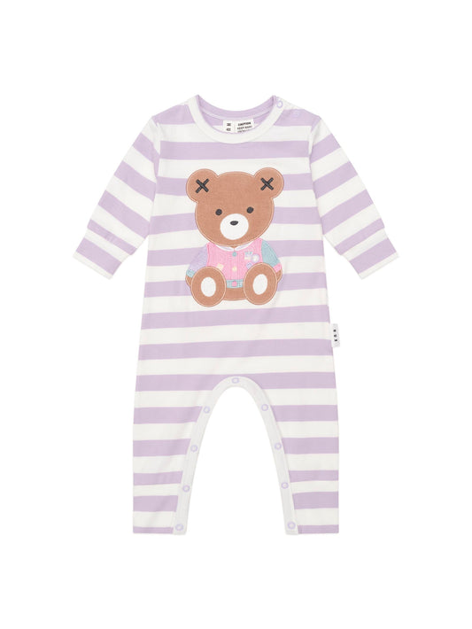 Huxbaby College Hux Romper Orchid Stripe