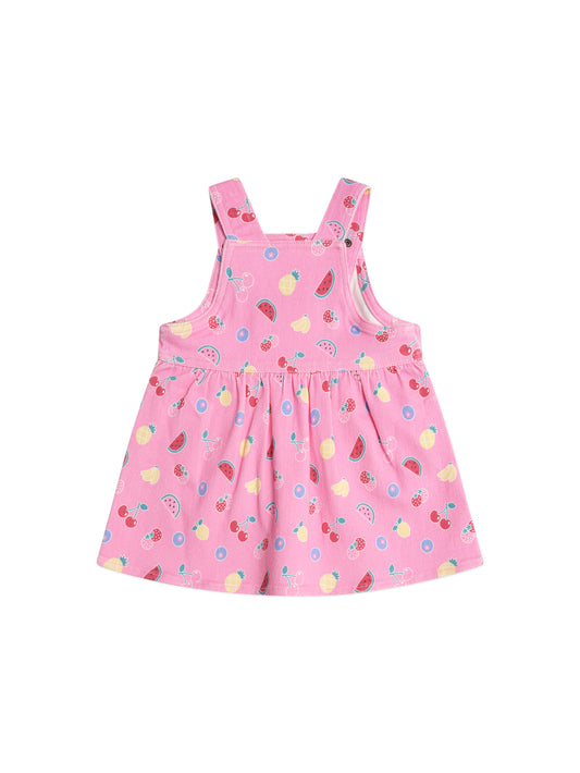 Huxbaby Pink Fruit Emoji Pinafore Dress Begonia Pink