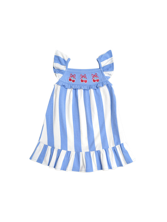 Huxbaby Seaside Cherry Stripe Dress Seaside / Almond