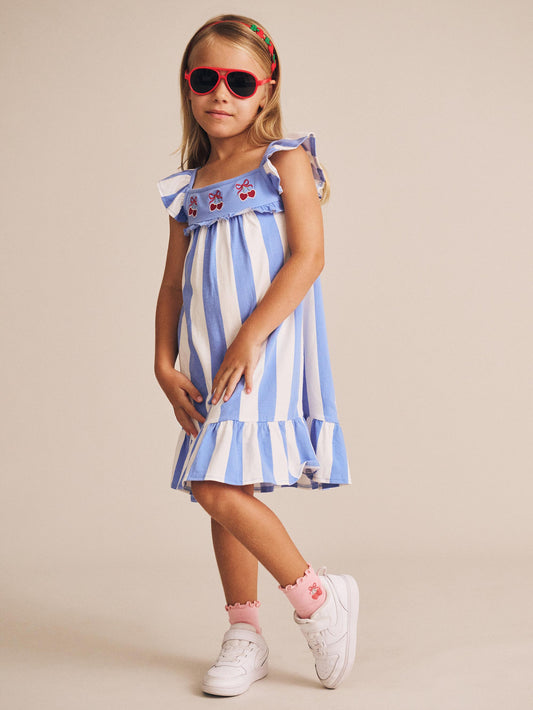 Huxbaby Seaside Cherry Stripe Dress Seaside / Almond