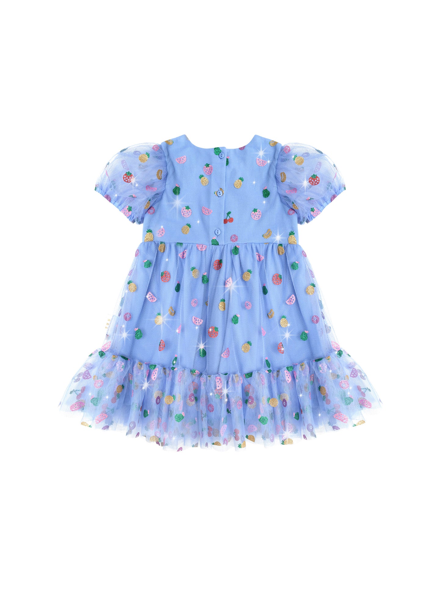 Huxbaby Fruit Salad Puff Sleeve Tulle Dress Seaside