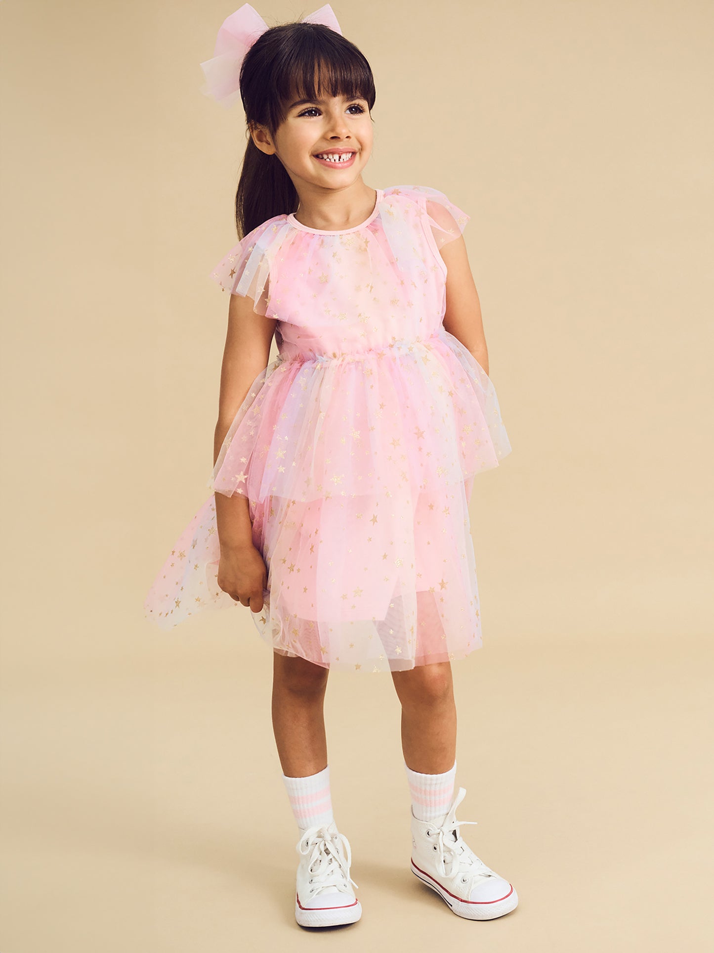 Huxbaby Starry Rainbow Frill Tulle Dress Rainbow