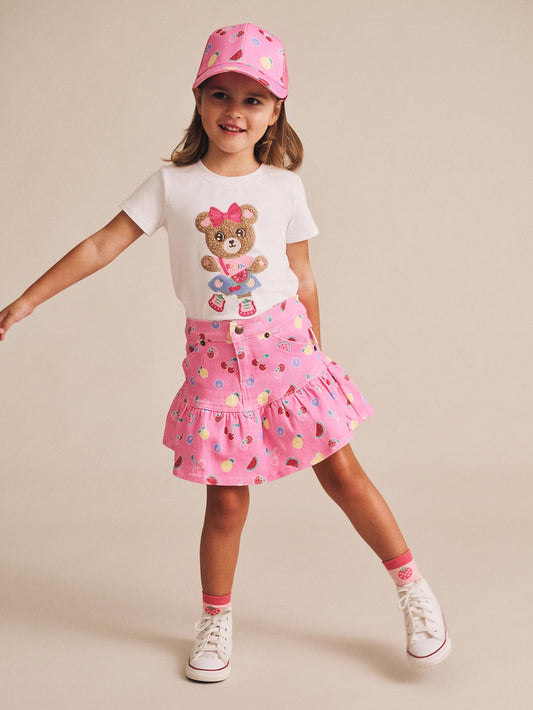 Huxbaby Pink Fruit Emoji Frilly Skirt Begonia PInk