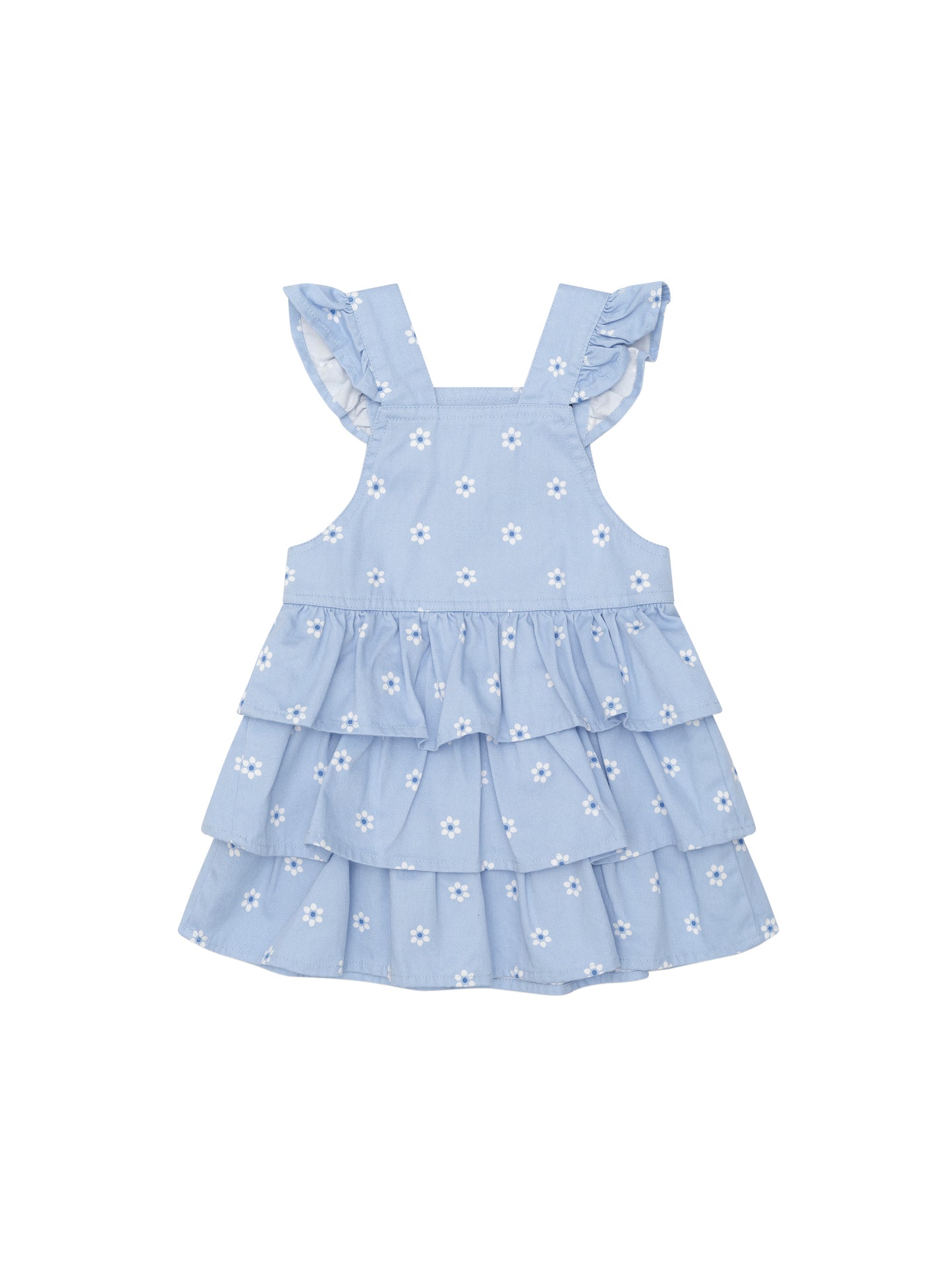 Huxbaby Ditsy Floral Tiered Dress Chambray