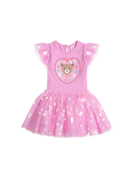 Huxbaby Party Hearts Tulle Dress Magenta