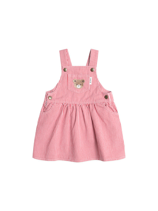 Huxbaby Chill Red Stripe Pinafore Dress