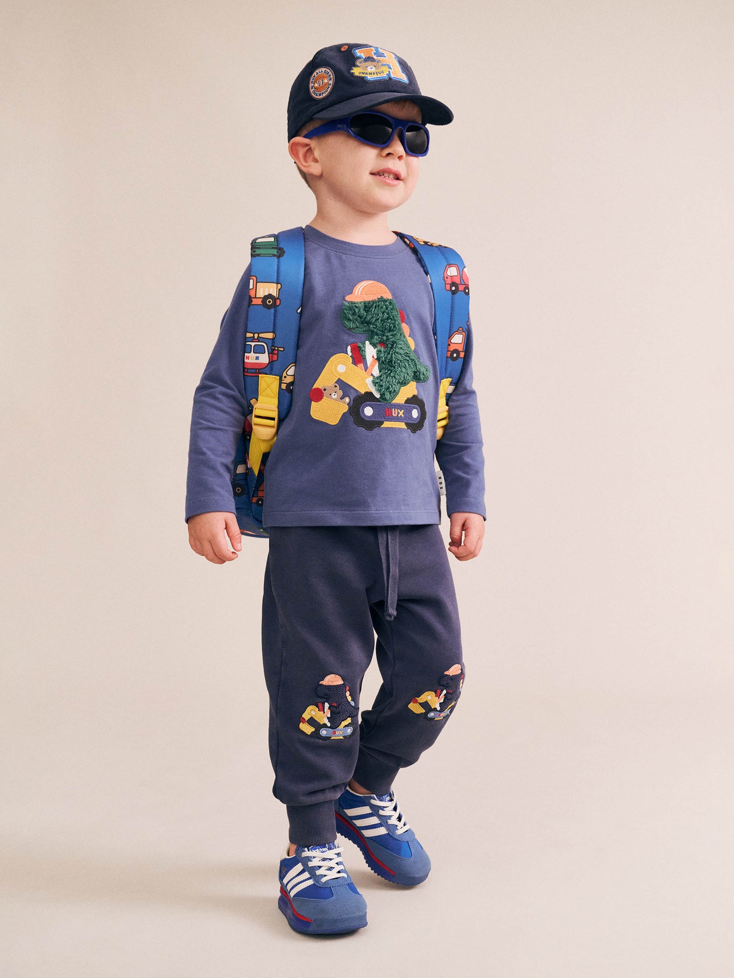 Huxbaby Tradie Dino Top Vintage Blue