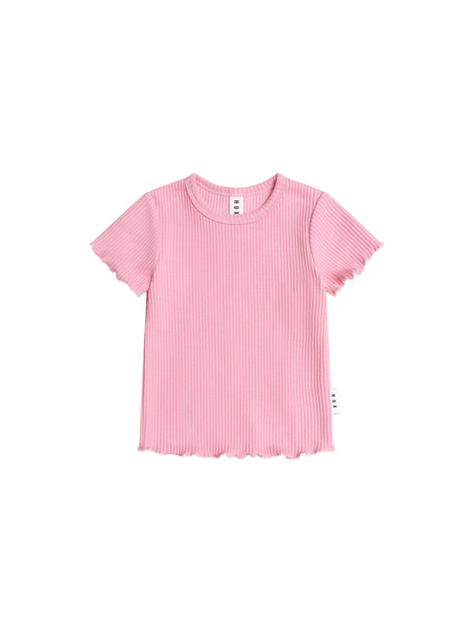 Huxbaby Pink Rib Tee Strawberry