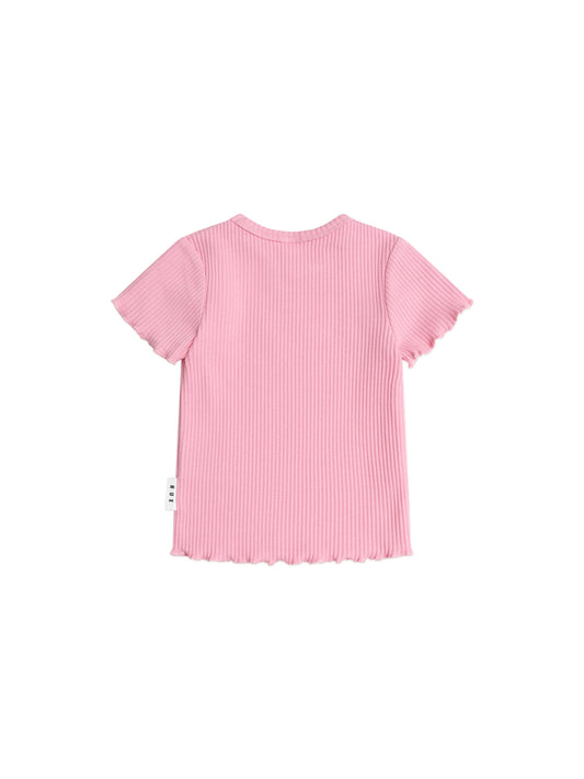 Huxbaby Pink Rib Tee Strawberry