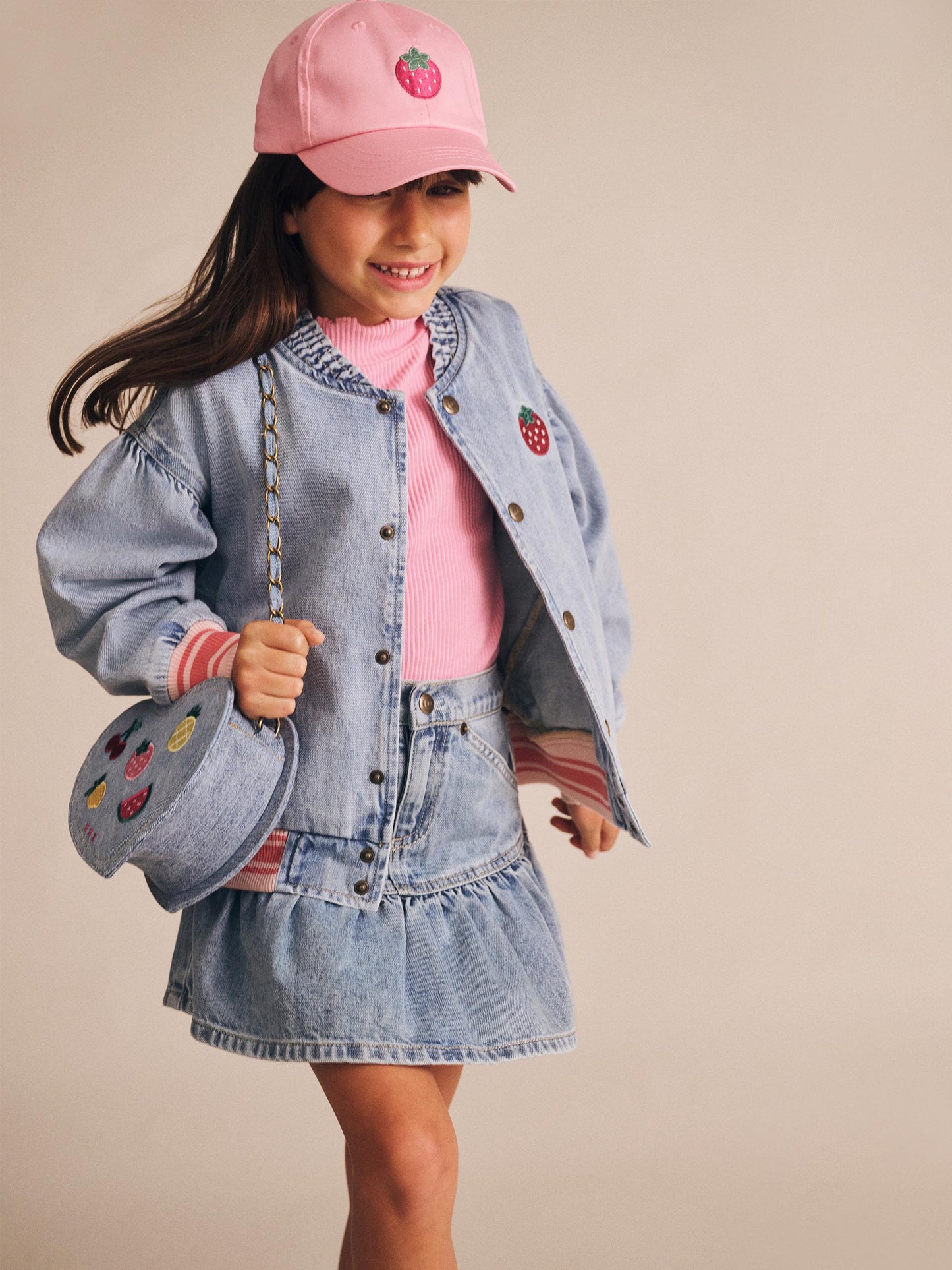 Huxbaby Pink Rib Tee Strawberry