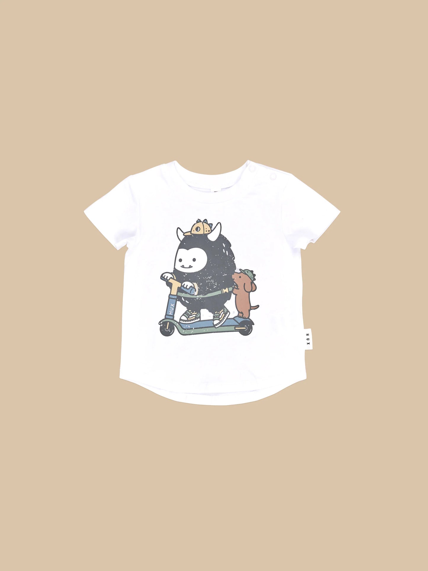 Huxbaby Scooter Monster T-Shirt White