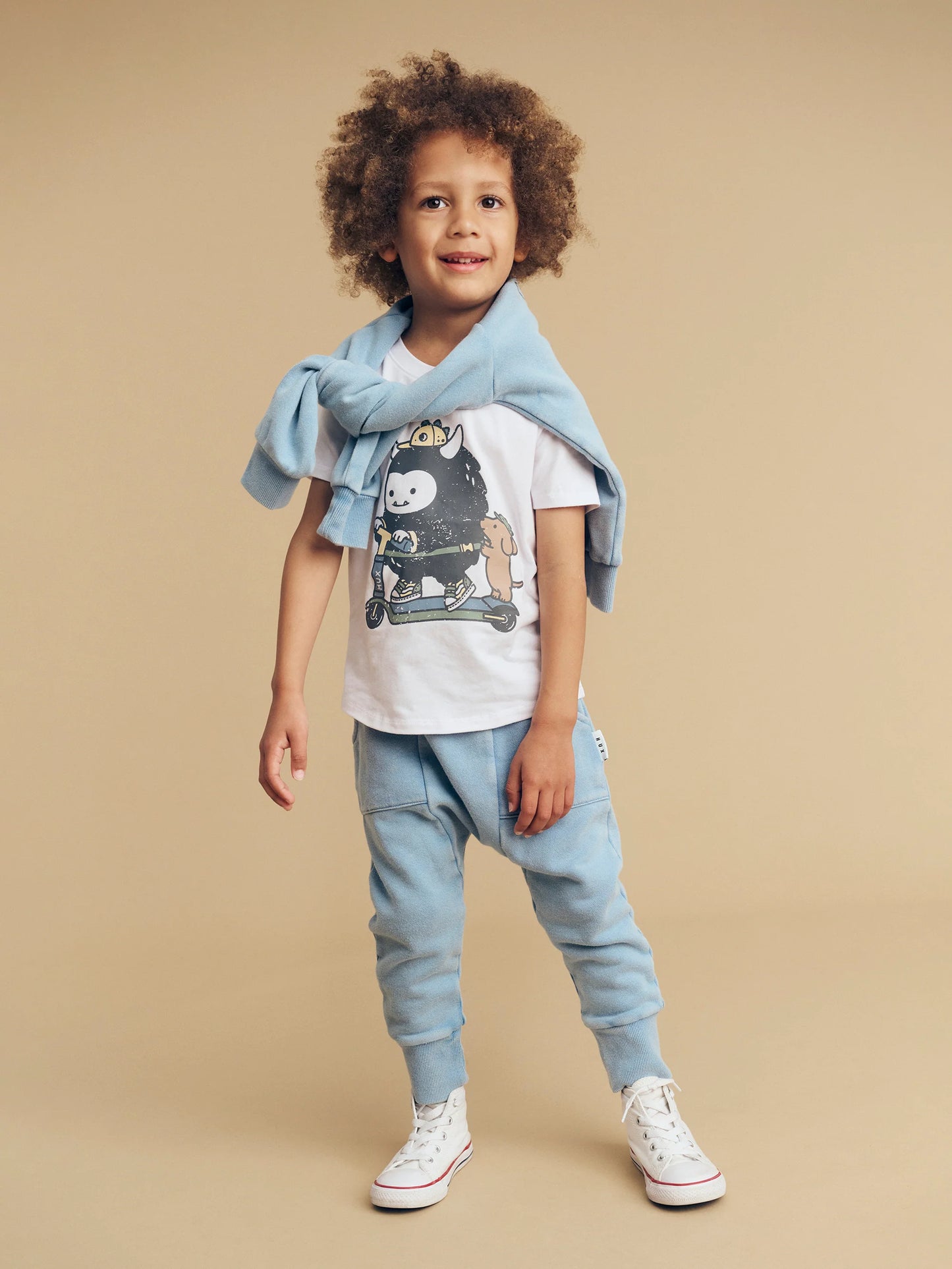 Huxbaby Scooter Monster T-Shirt White