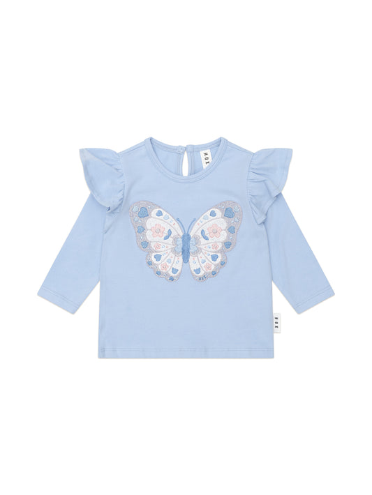 Huxbaby Butterfly Frill Top Celestial Blue