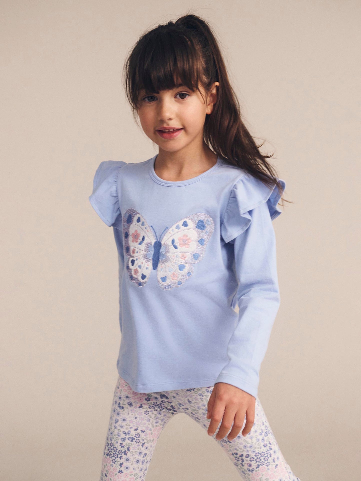 Huxbaby Butterfly Frill Top Celestial Blue
