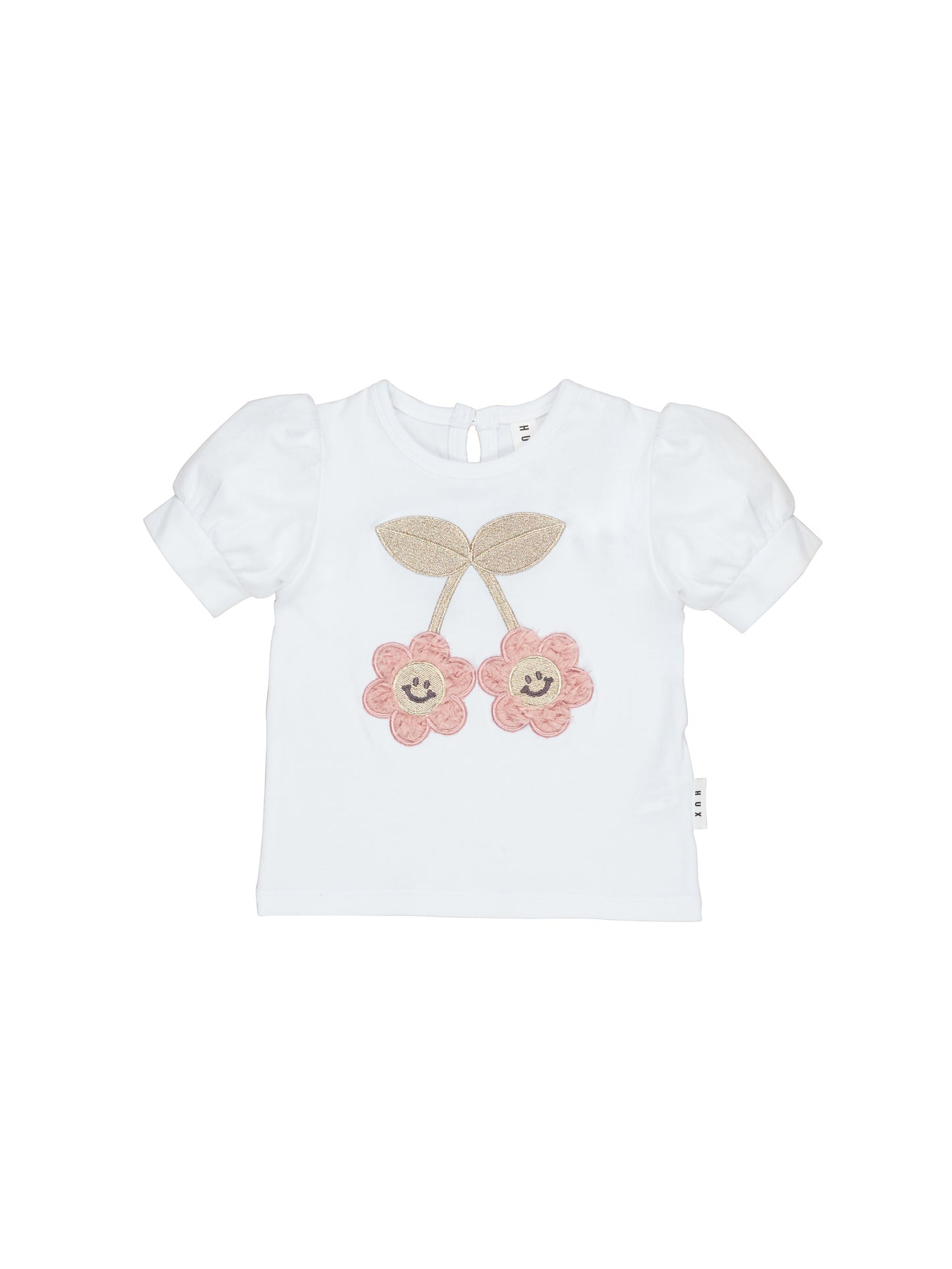 Huxbaby Smile Flower Puff T-Shirt White