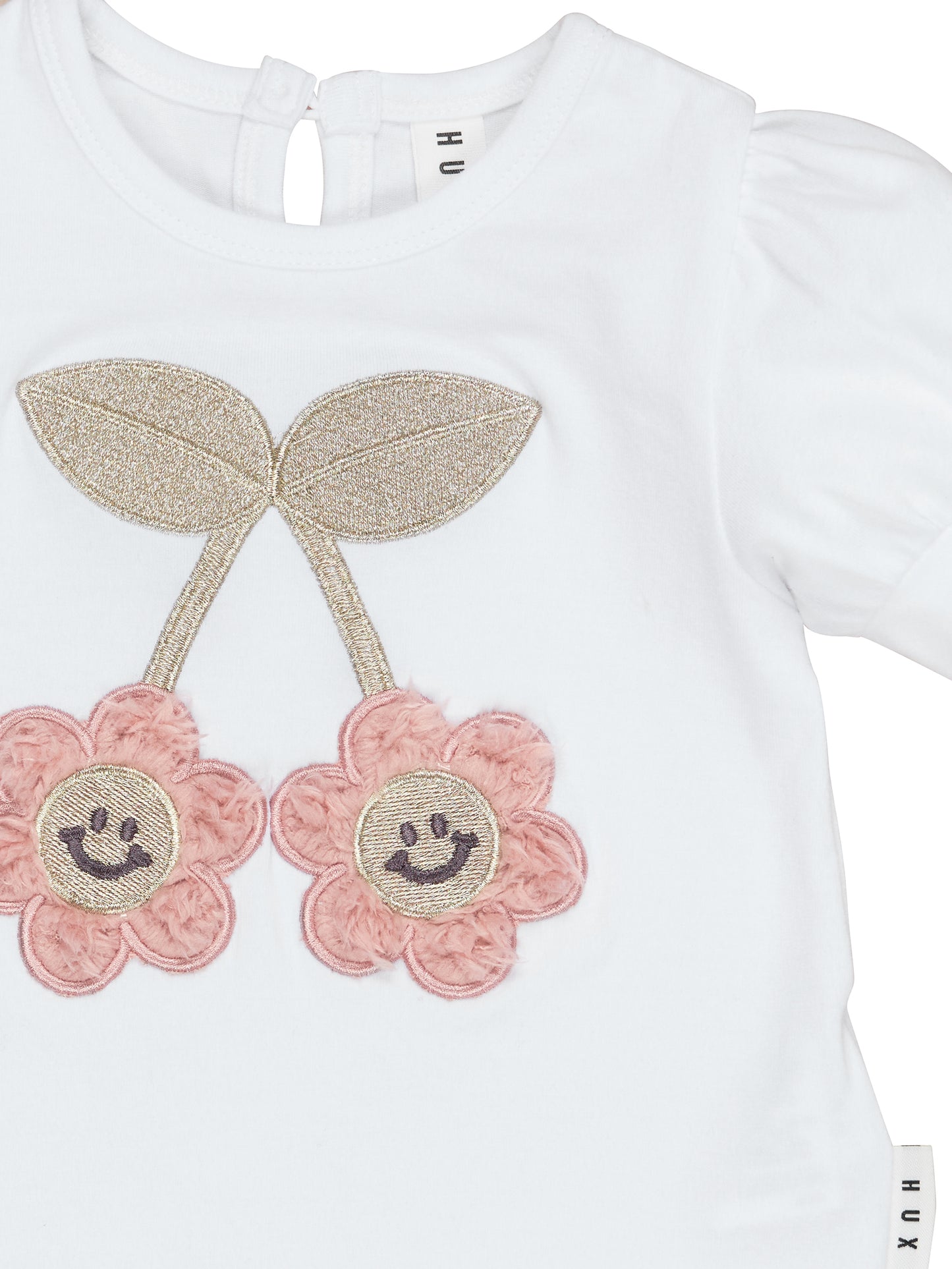 Huxbaby Smile Flower Puff T-Shirt White