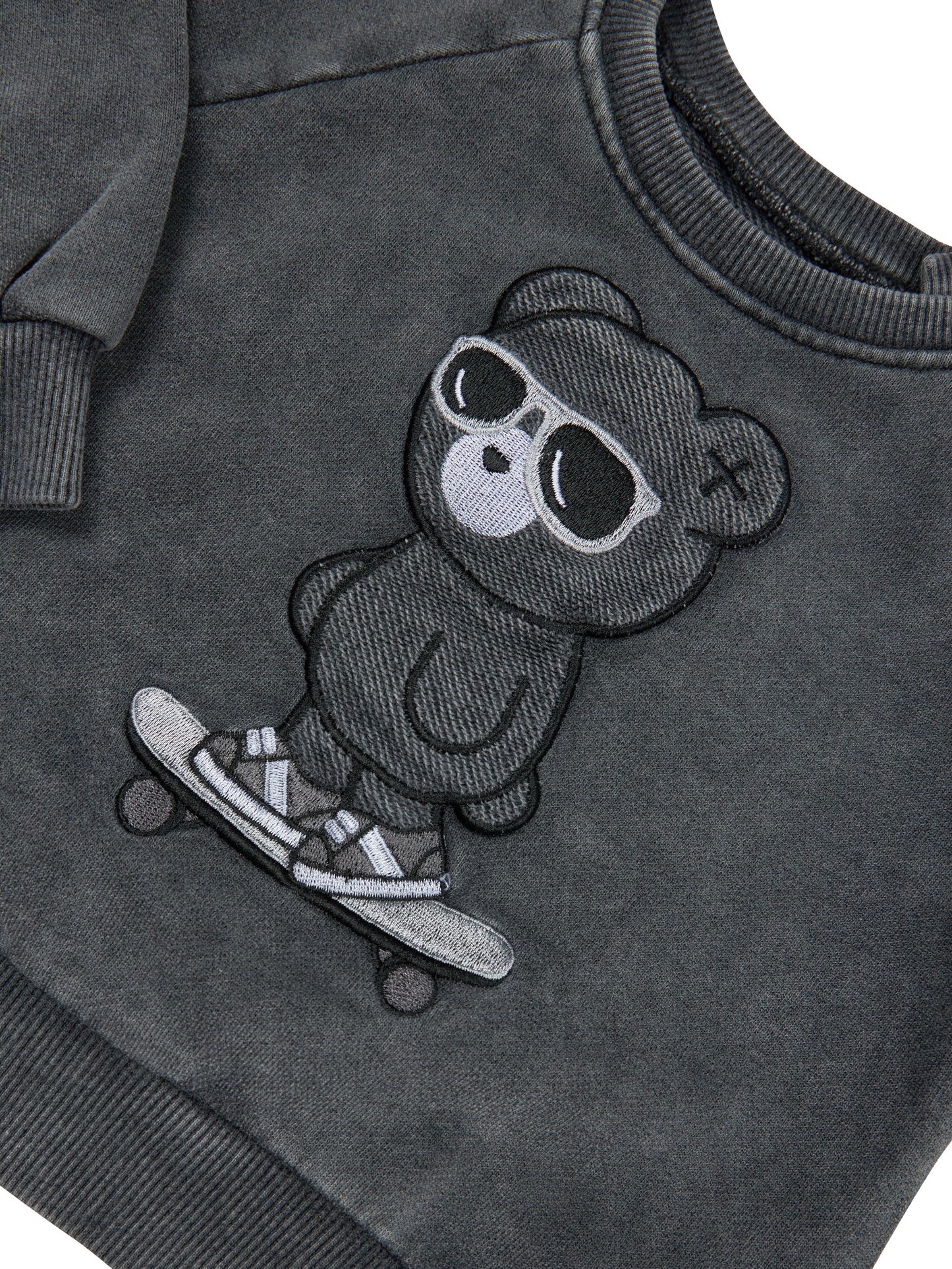 Huxbaby Skater Bear Jumper Vintage Black