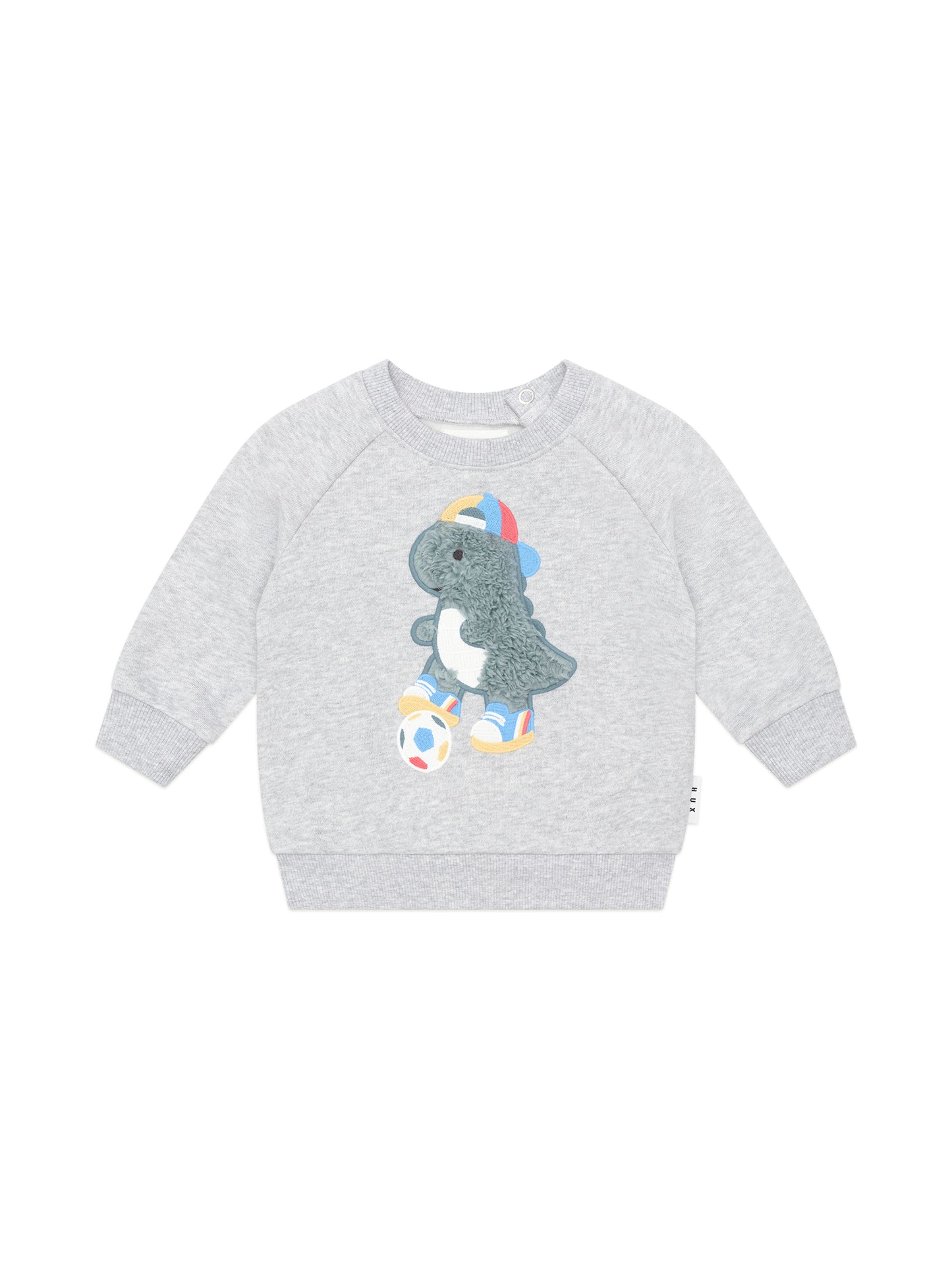 Huxbaby Soccersaurus Sweatshirt Grey Marle