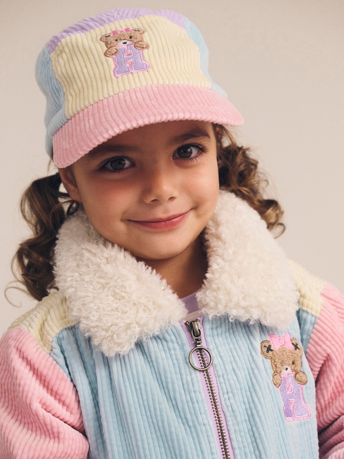 Huxbaby Colourblock Cord Jacket Blush Multi