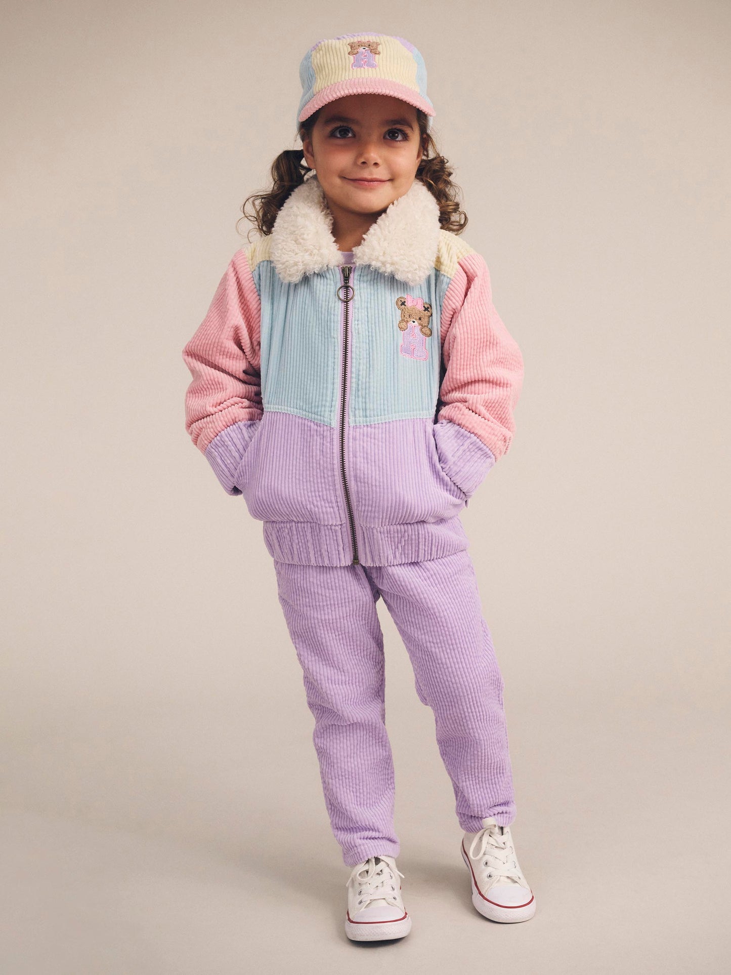 Huxbaby Colourblock Cord Jacket Blush Multi