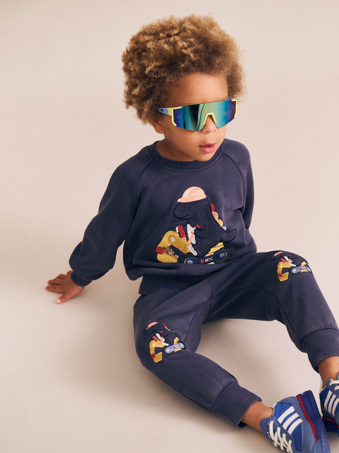Huxbaby Tradie Dino Trackpant Washed Navy