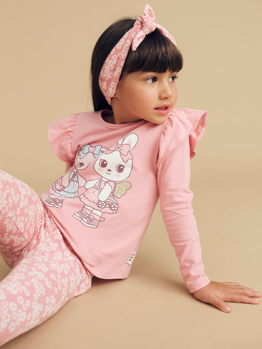 Huxbaby Peek A Boo Bunny Legging Dusty Rose