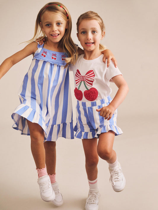 Huxbaby Seaside Cherry Stripe Frill Skort Seaside / Almond Milk