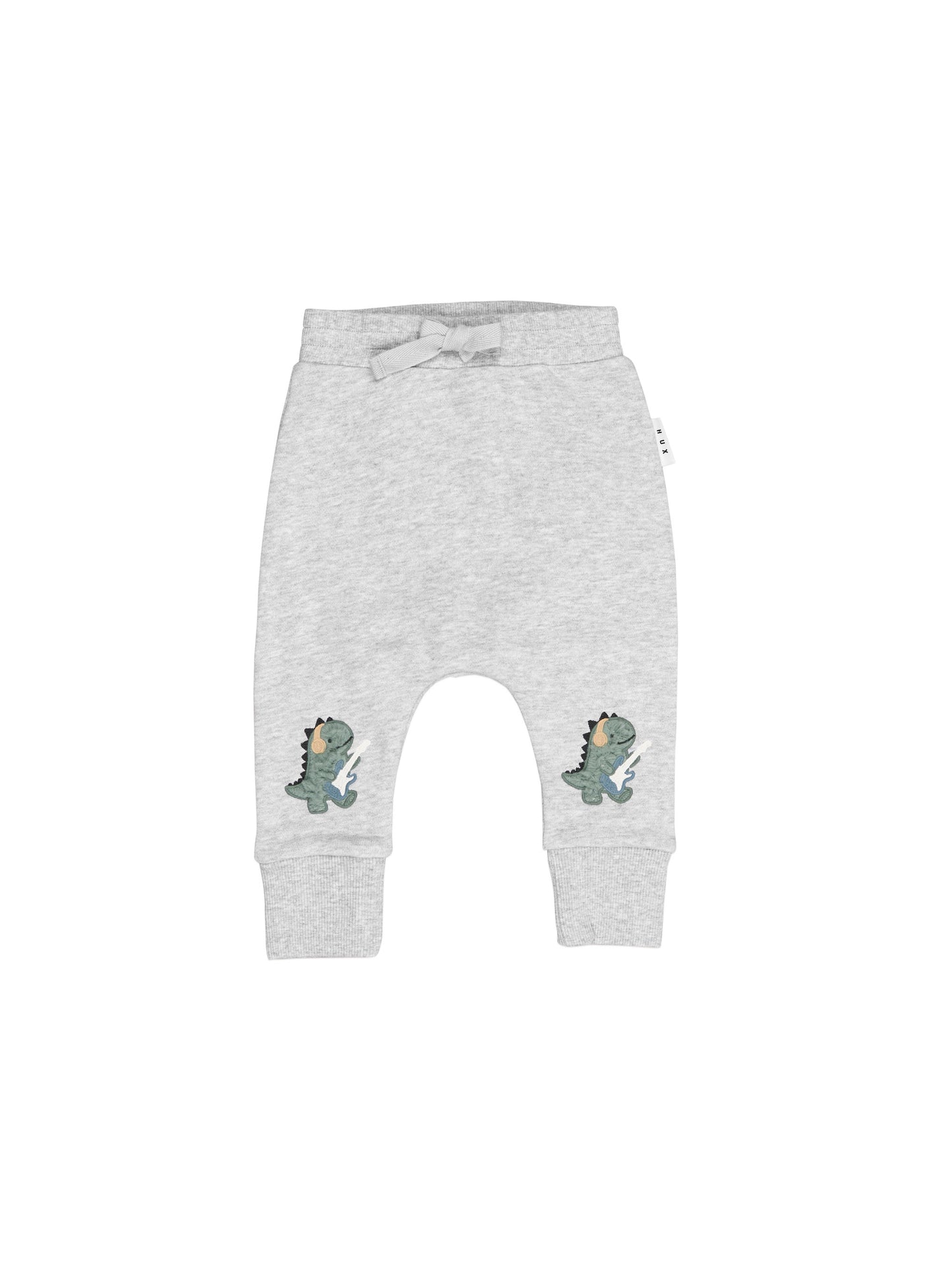 Huxbaby Furry Dino Drop Crotch Pant Grey Marle