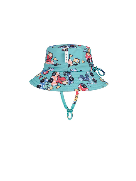 Huxbaby Racer Dino Swim Hat Granite Green