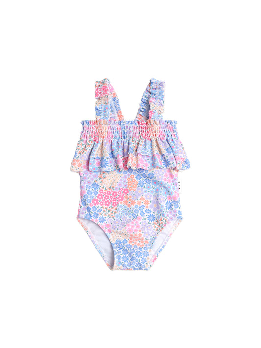 Huxbaby Shirred Swimsuit Floral Bloom