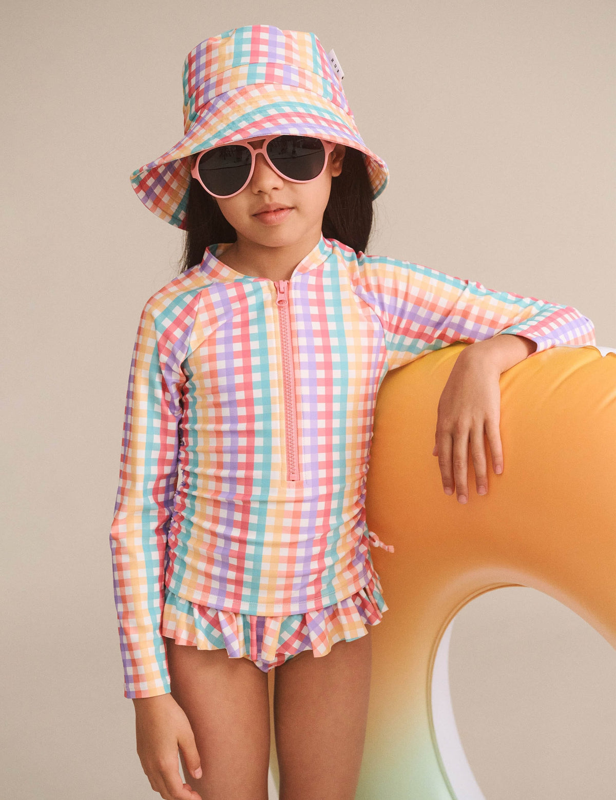 Huxbaby Rainbow Check 2 Piece Swim Set