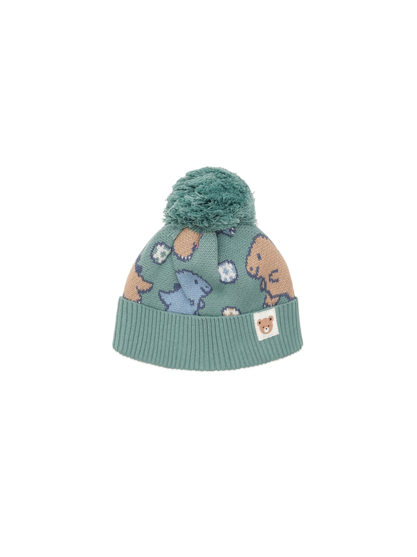 Huxbaby Dino Play Knit Beanie Sprout Green