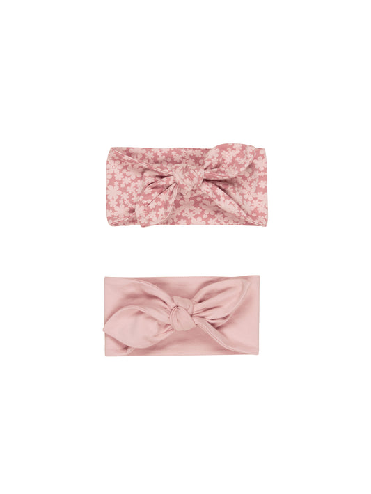 Huxbaby Smile Floral 2 Pack Headband Dusty Rose