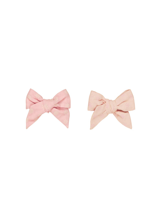 Huxbaby Daisy 2 Pack Hair Bow Dusty Rose Sunkiss