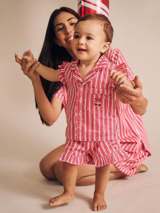 Huxbaby Tis The Season Frill PJs Candy Cane