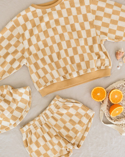 Rylee + Cru Bucket Hat Marigold Check