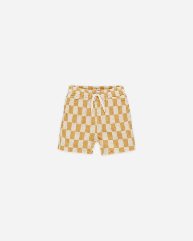 Rylee + Cru Terry Boys Short Marigold Check