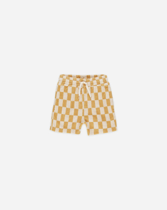 Rylee + Cru Terry Boys Short Marigold Check