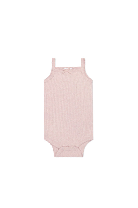 Jamie Kay Organic Cotton Modal Singlet Bodysuit Chalk Marle