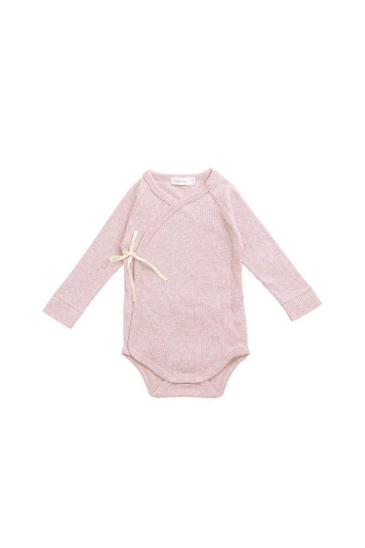 Jamie Kay Organic Cotton Modal Marina Long Sleeve Bodysuit Chalk Marle