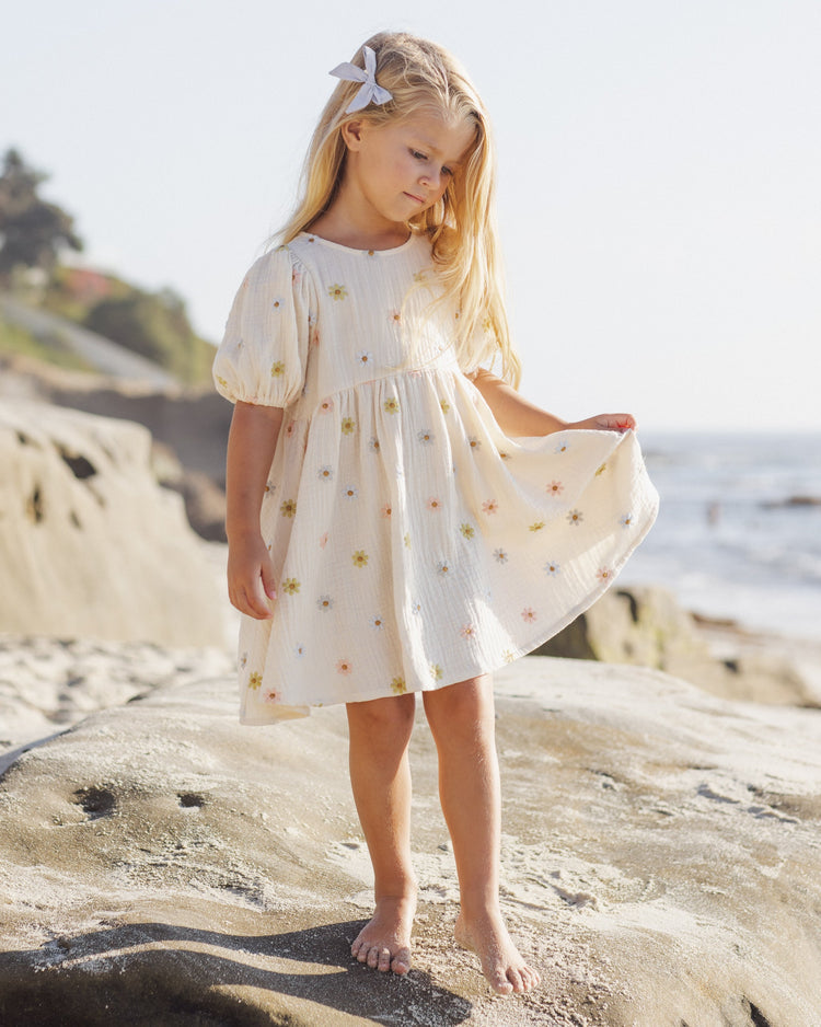 Rylee + Cru Marley Dress Embroidered Daisies