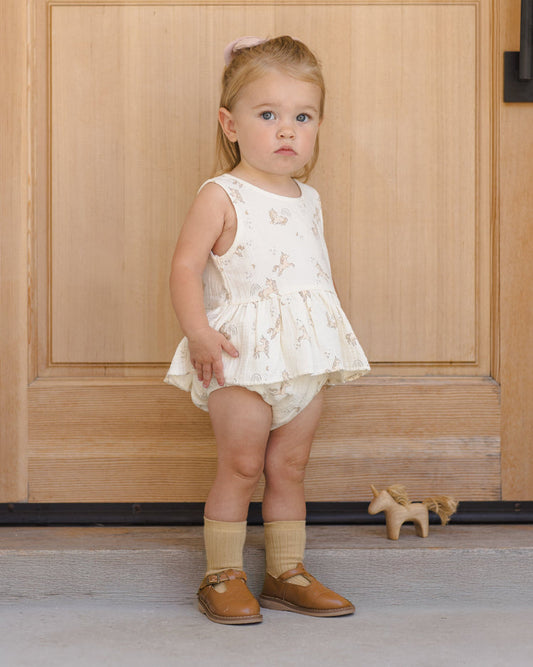 Quincy Mae Sleeveless Peplum Set Unicorns