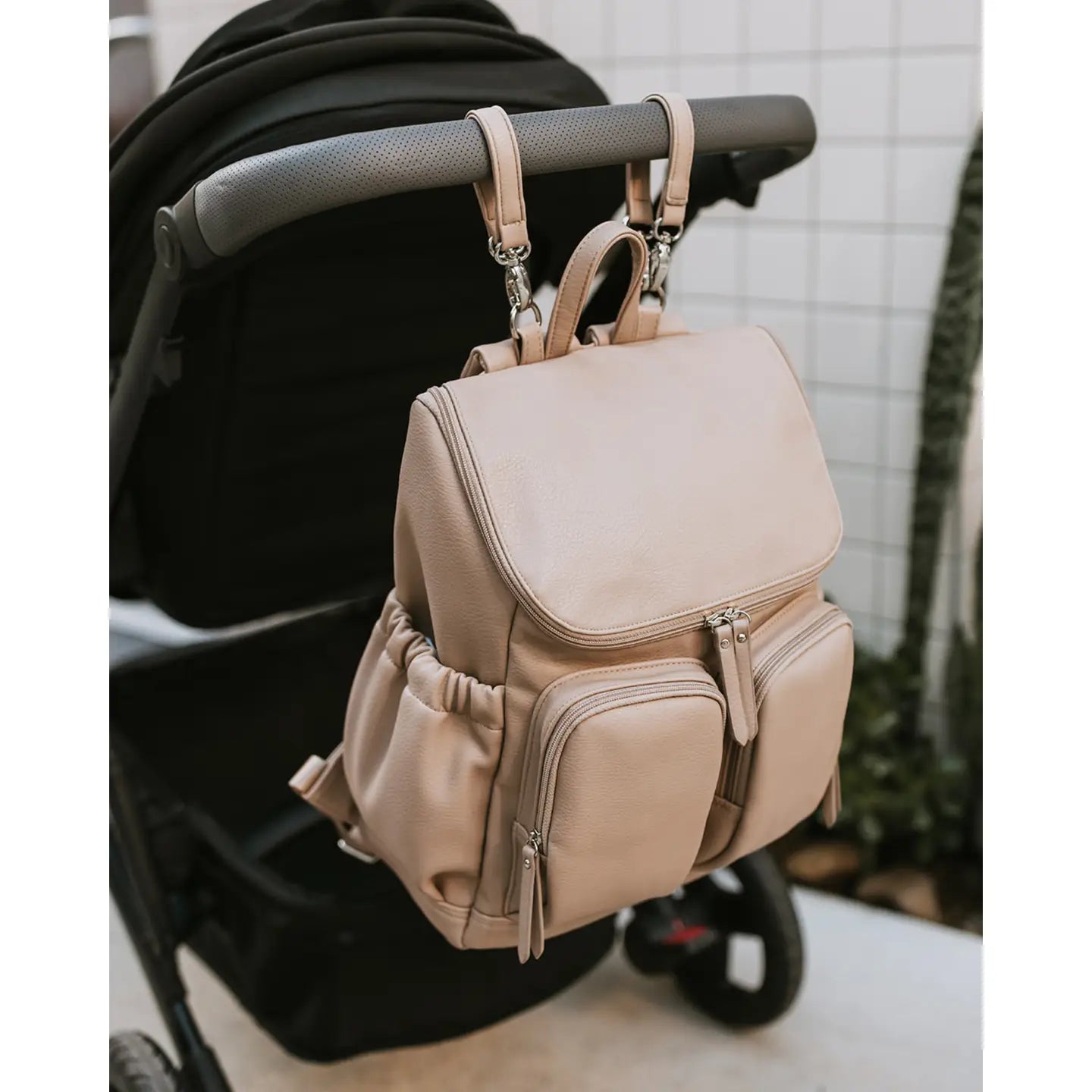 OiOi Vegan Leather Backpack Oat Dimple