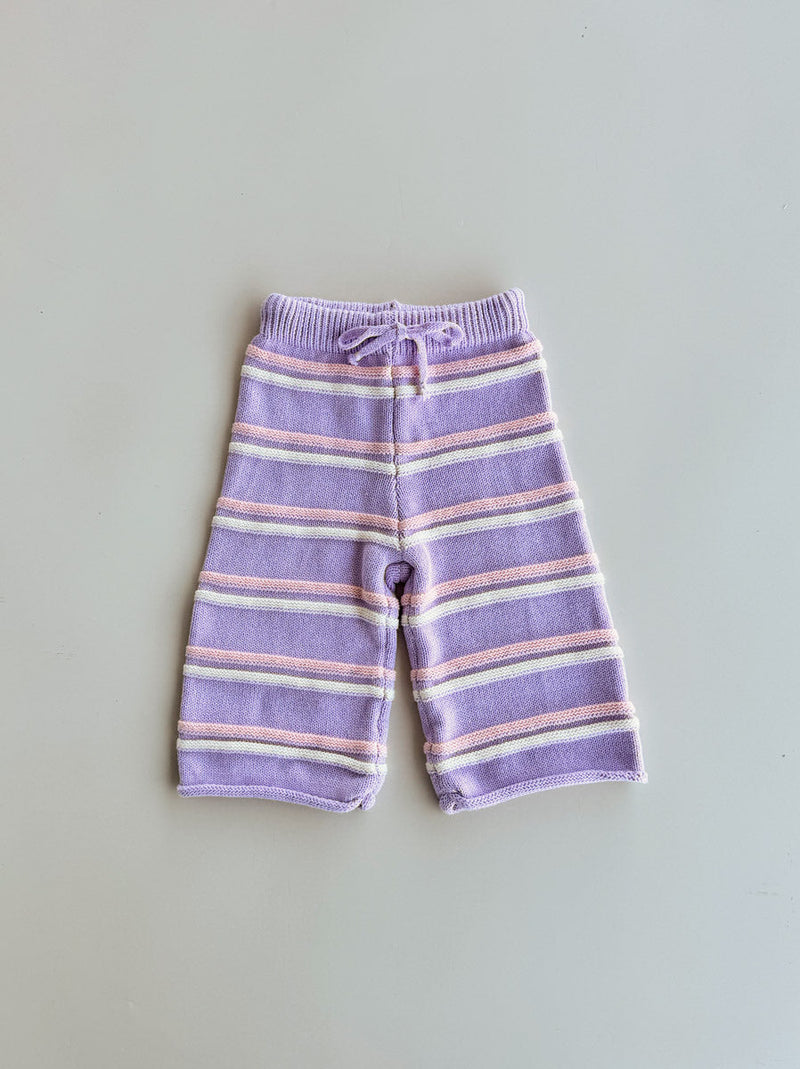 Freckles The Label Raised Stripe Knit Set Aster / Sweetpea / Snow
