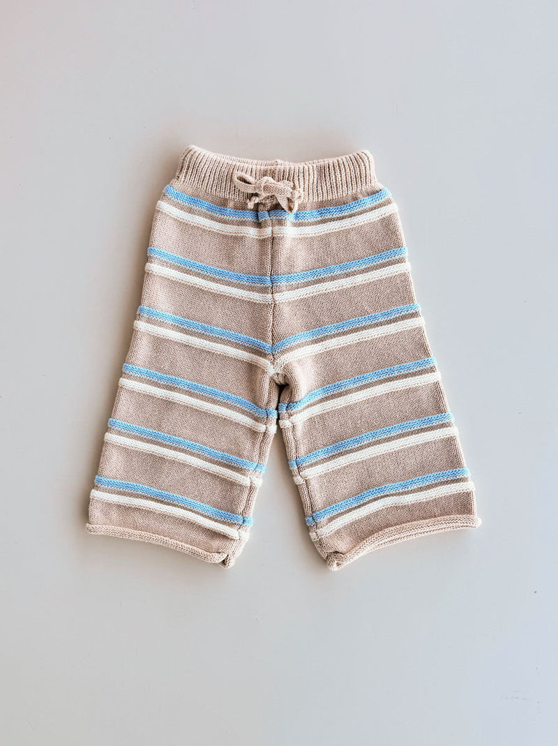 Freckles The Label Raised Stripe Knit Set Oat / Arctic / Snow