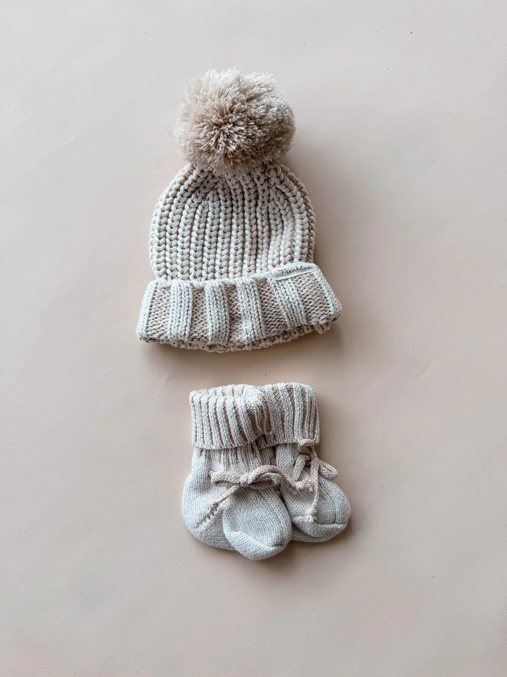 Freckles The Label Chunky Knit Booties Oat