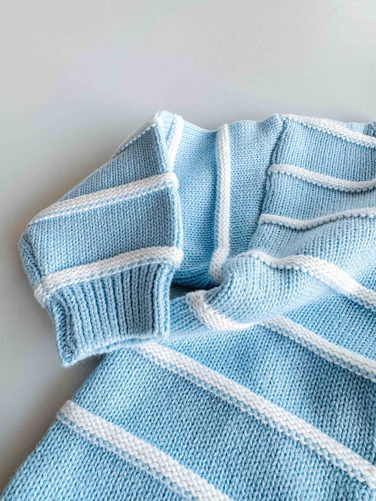 Freckles The Label Raised Stripe Full Romper Arctic