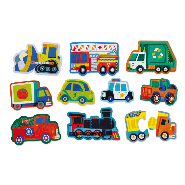 Crocodile Creek Let's Begin Puzzle 2 pc Vehicles (Box)
