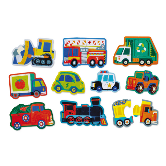 Crocodile Creek Let's Begin Puzzle 2 pc Vehicles (Box)